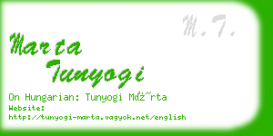 marta tunyogi business card